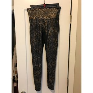 SPANX Leopard Faux Leather Legging- Size L